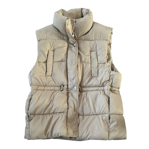 Love Tree Tan WOMENS Quilted Vest with High Collar - Picture 1 of 6